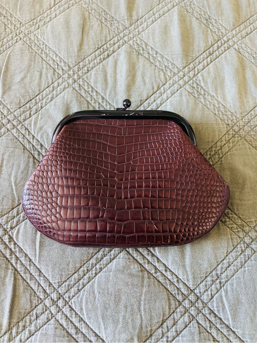 Vintage Jana clutch in crocodile print